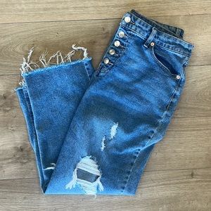 Wild Fable, SZ 12, Ankle Length, High Rise, Distressed Jeans
